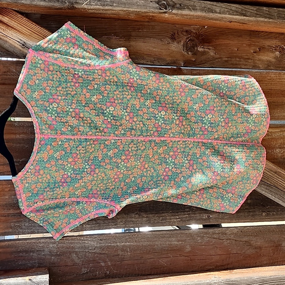New Natural Life Floral Waffle Top, NWT, Sz Large - Picture 5 of 9